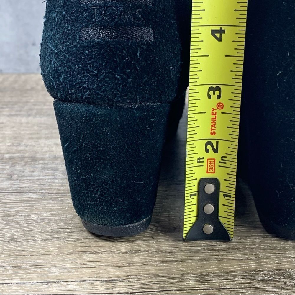 TOMS~Women's~Black Suede Nubuck Desert Lace Up Wedge Ankle Boots~Size 7 - Picture 5 of 11